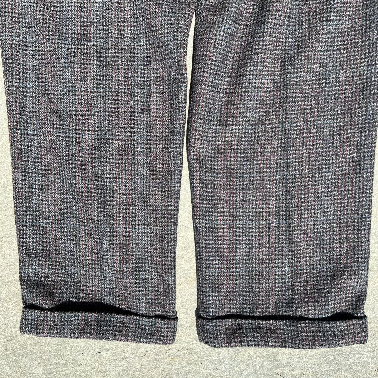 Pierre Cardin Y2K Grey Brown Houndstooth Tweed Pleated Pants Size US 36 / EU 52 - 6 Thumbnail