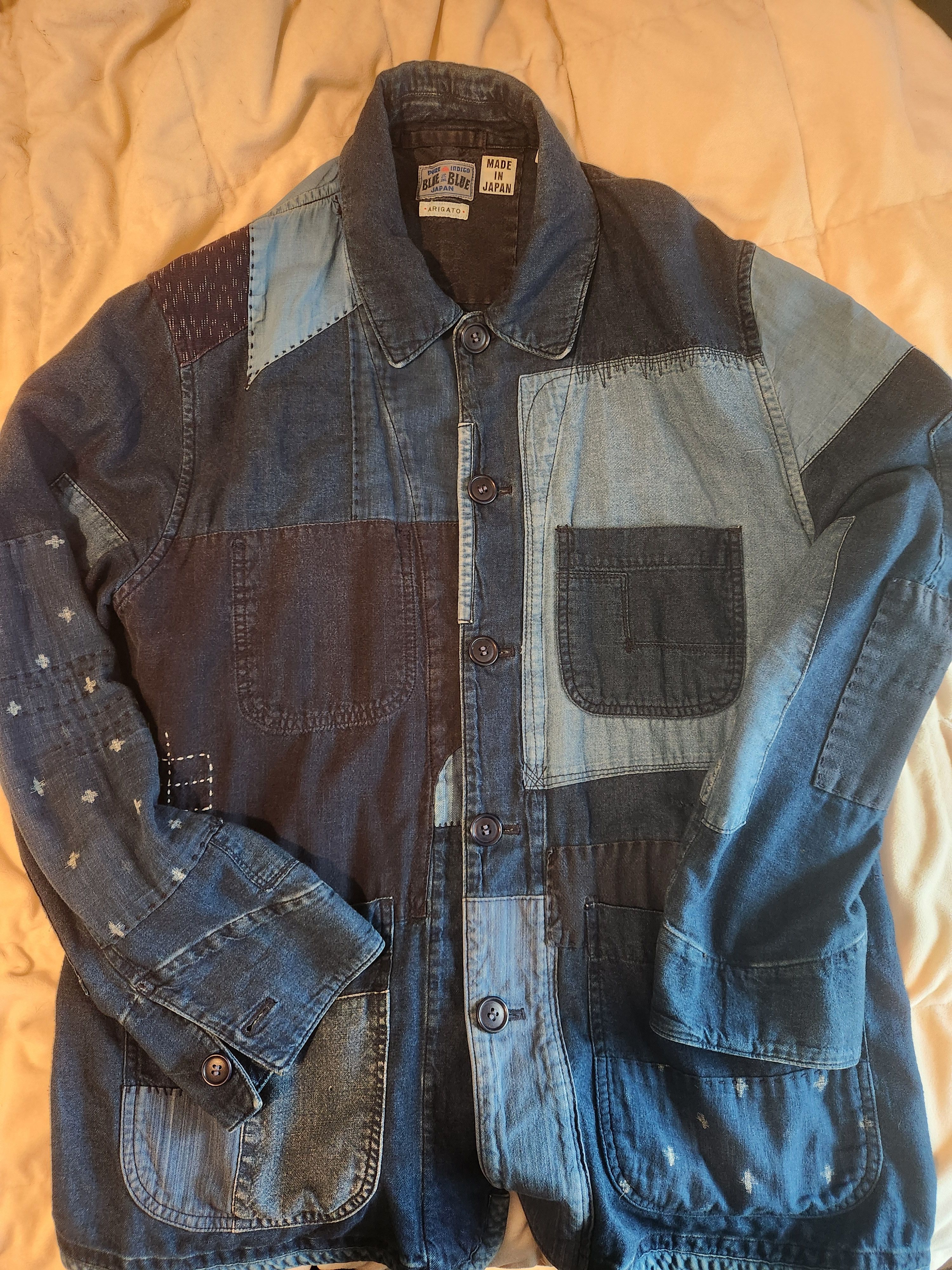 Blue Blue Japan Blue Blue Japan Pure Indigo Sashiko Patchwork Jacket Size US L / EU 52-54 / 3 - 1 Thumbnail
