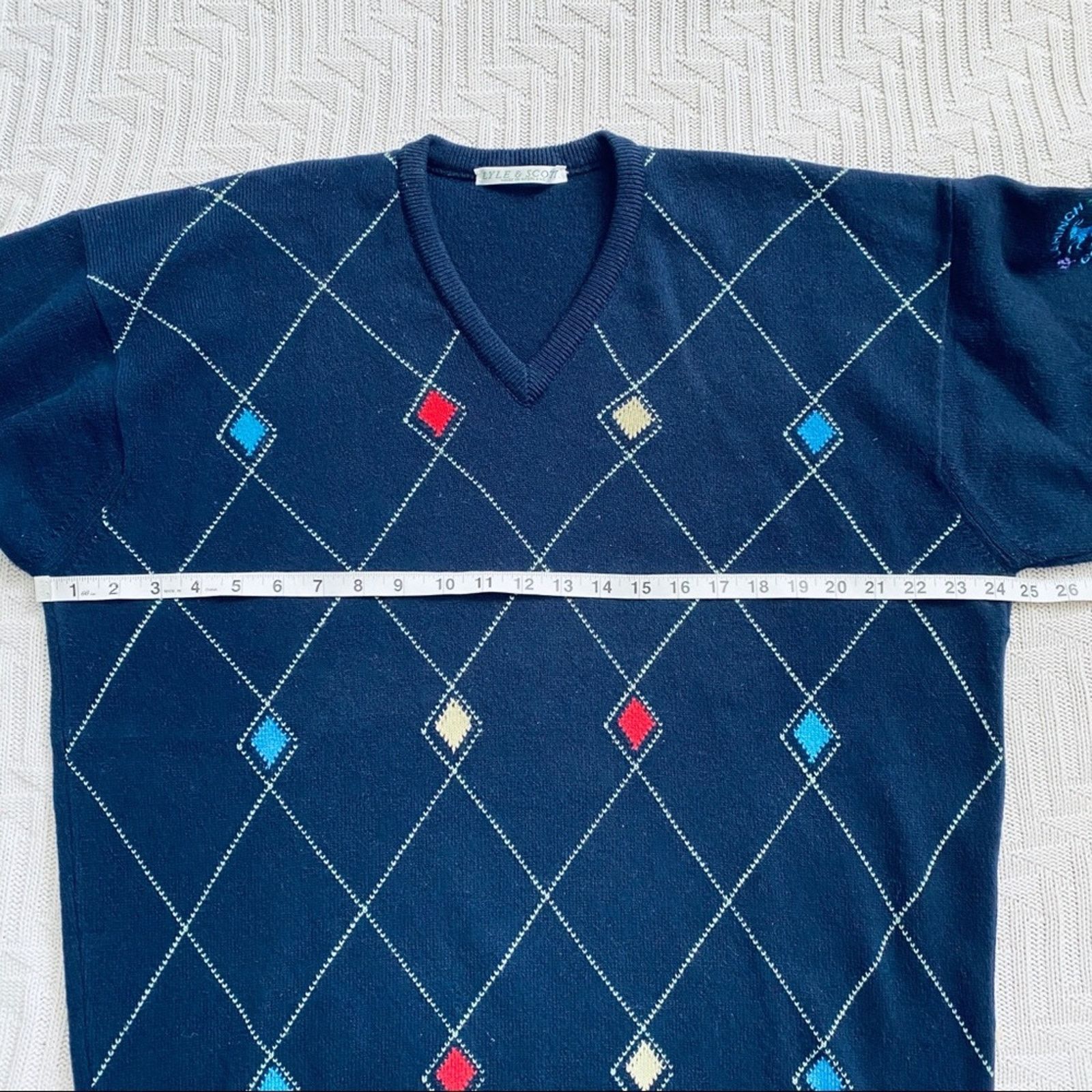 Lyle & Scott Vintage Lyle & Scott blue Scottish wool sweater Size US L / EU 52-54 / 3 - 7 Thumbnail