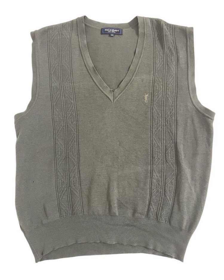 Vintage × Yves Saint Laurent YSL vintage Yves Saint Laurent Vest Knit Size US XL / EU 56 / 4 - 1 Thumbnail