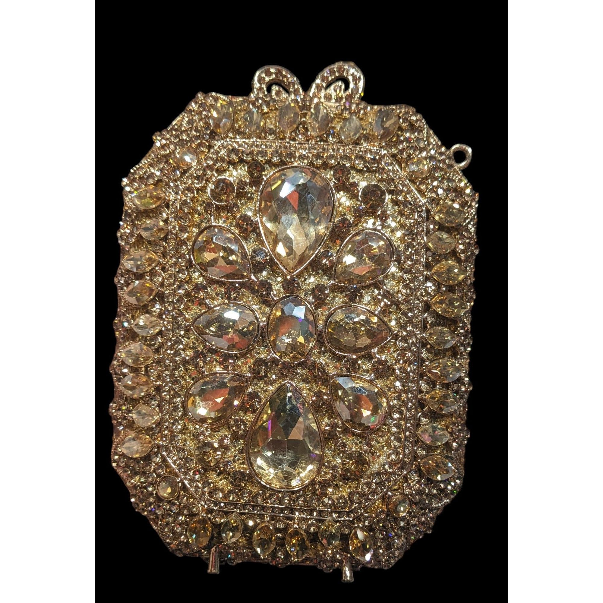 Other Luxury Rhinestone Encrusted Evening Bag Gold Tone With Remov Size ONE SIZE - 7 Thumbnail