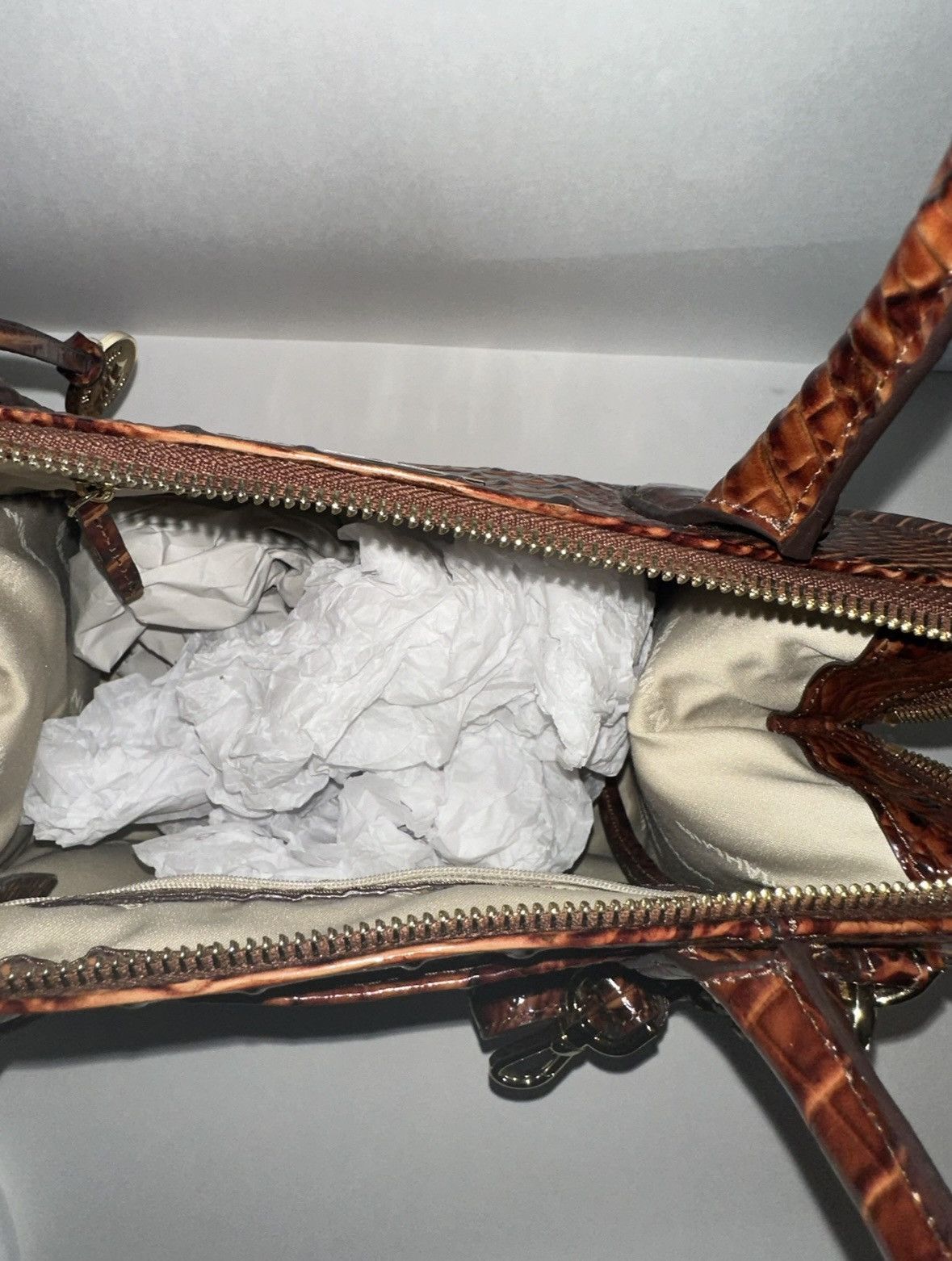 BRAHMIN BRAHMIN Small Caroline NEW Pecan Melbourne Genuine Leather Size ONE SIZE - 3 Thumbnail