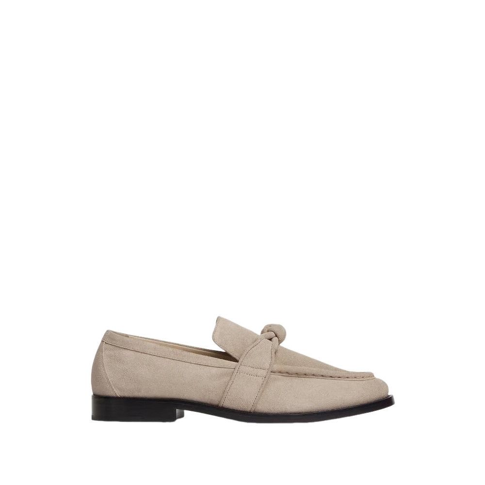 BOTTEGA VENETA Astaire $1050 Ecru Suede Loafers New & Authen