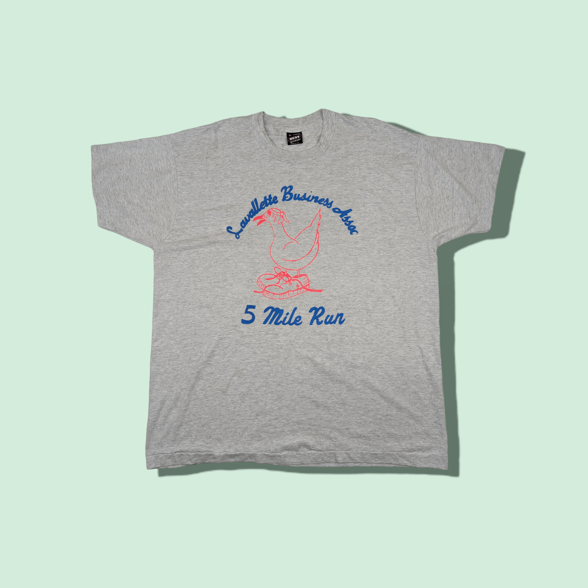 Fruit Of The Loom Vintage 80's LAVALLETTE 5 Mile Run Marathon T-Shirt Size US XL / EU 56 / 4 - 1 Thumbnail
