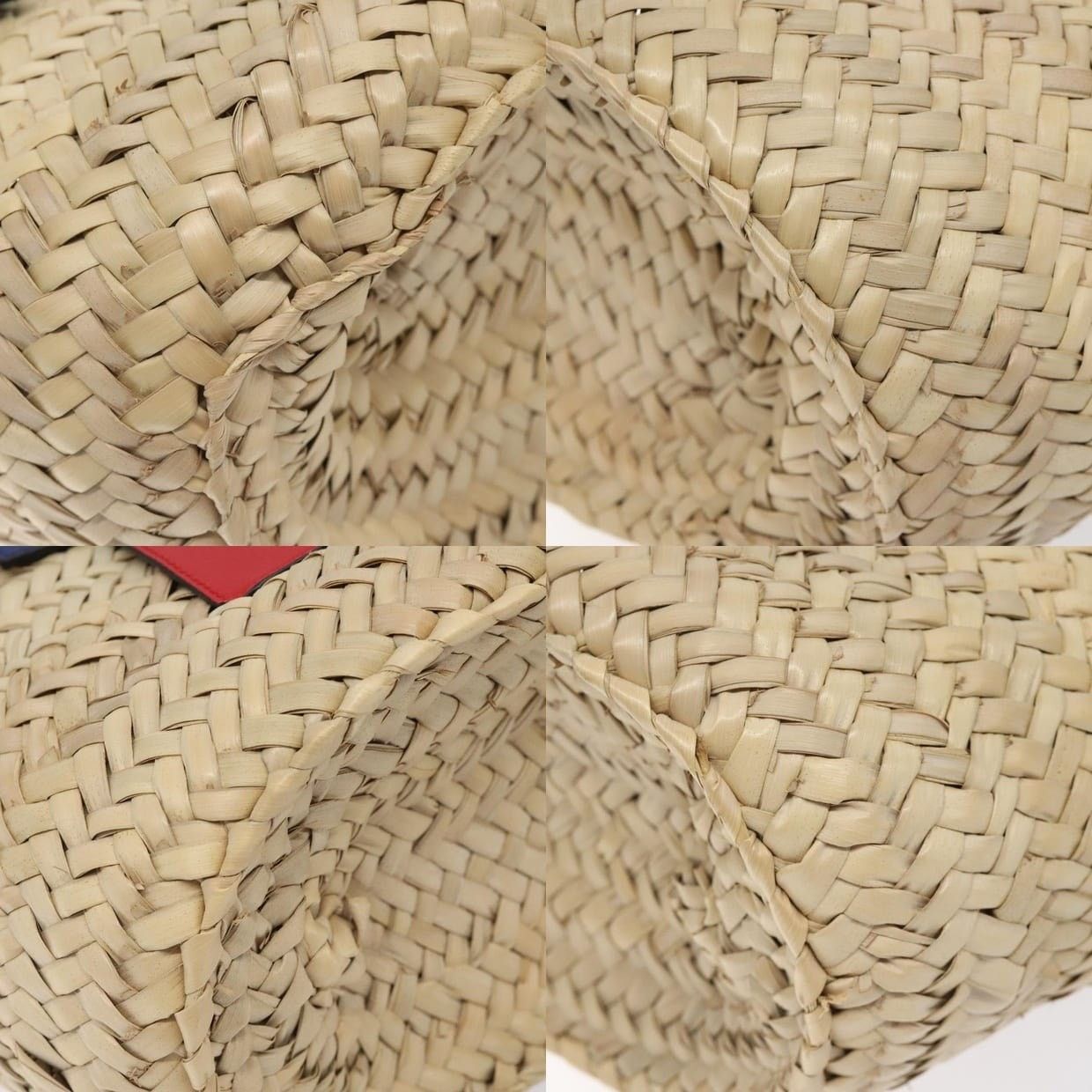 Loewe Loewe Anagram Raffia Leather Basket Bag Handbag Beige Size ONE SIZE - 10 Thumbnail