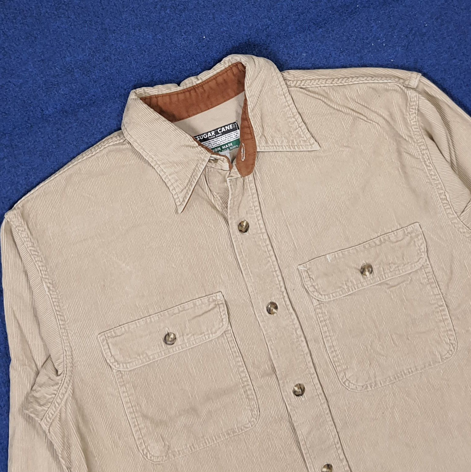 Sugar Cane Vintage Sugar Cane Corduroy Button Up Shirt C276N33 Size US M / EU 48-50 / 2 - 2 Thumbnail