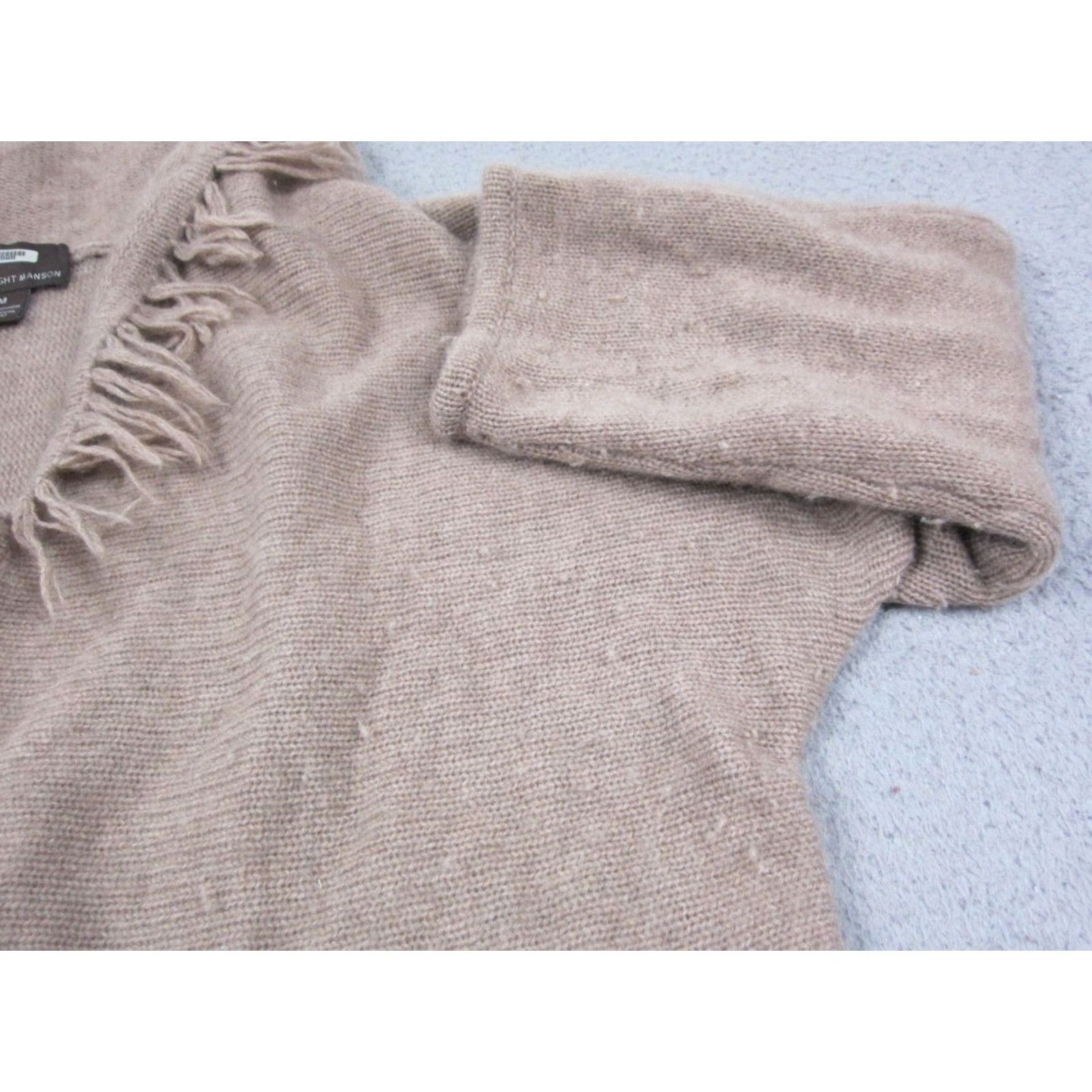Vintage Fenn Wright Manson Cardigan Womens M Brown 100% Cashmere Open Fringe Knit Long Sleeve Classic Style 90s City Vintage: No Womens Size M / US 6-8 / IT 42-44 - 5 Thumbnail