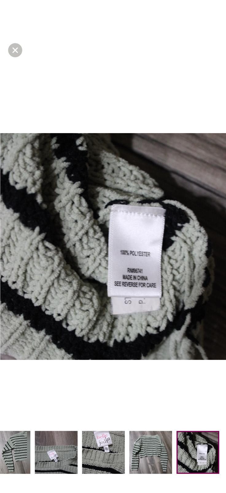 Other Belle Du Jour Oversized Cropped Stripped Knit Sweater XL Size US XL / EU 56 / 4 - 9 Thumbnail