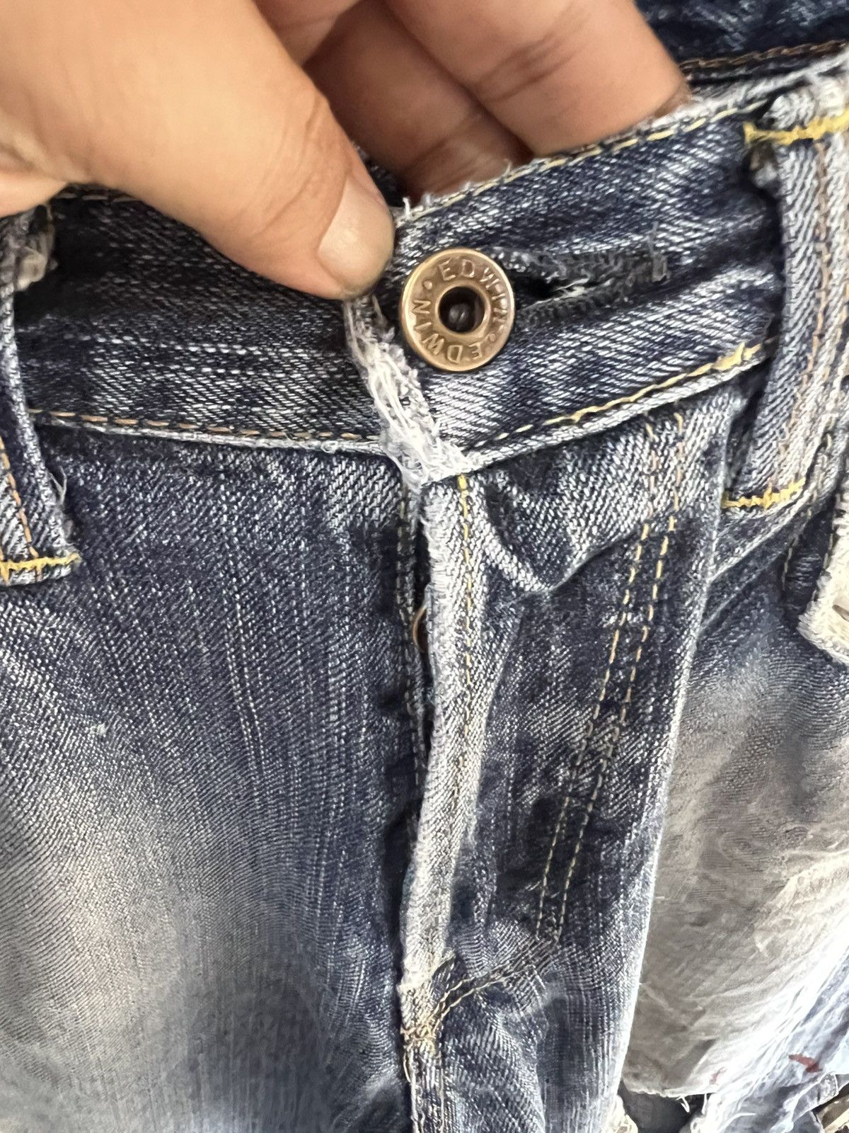 Edwin 🔥Vintage Edwin 505 Distressed Denim Size US 32 / EU 48 - 9 Thumbnail