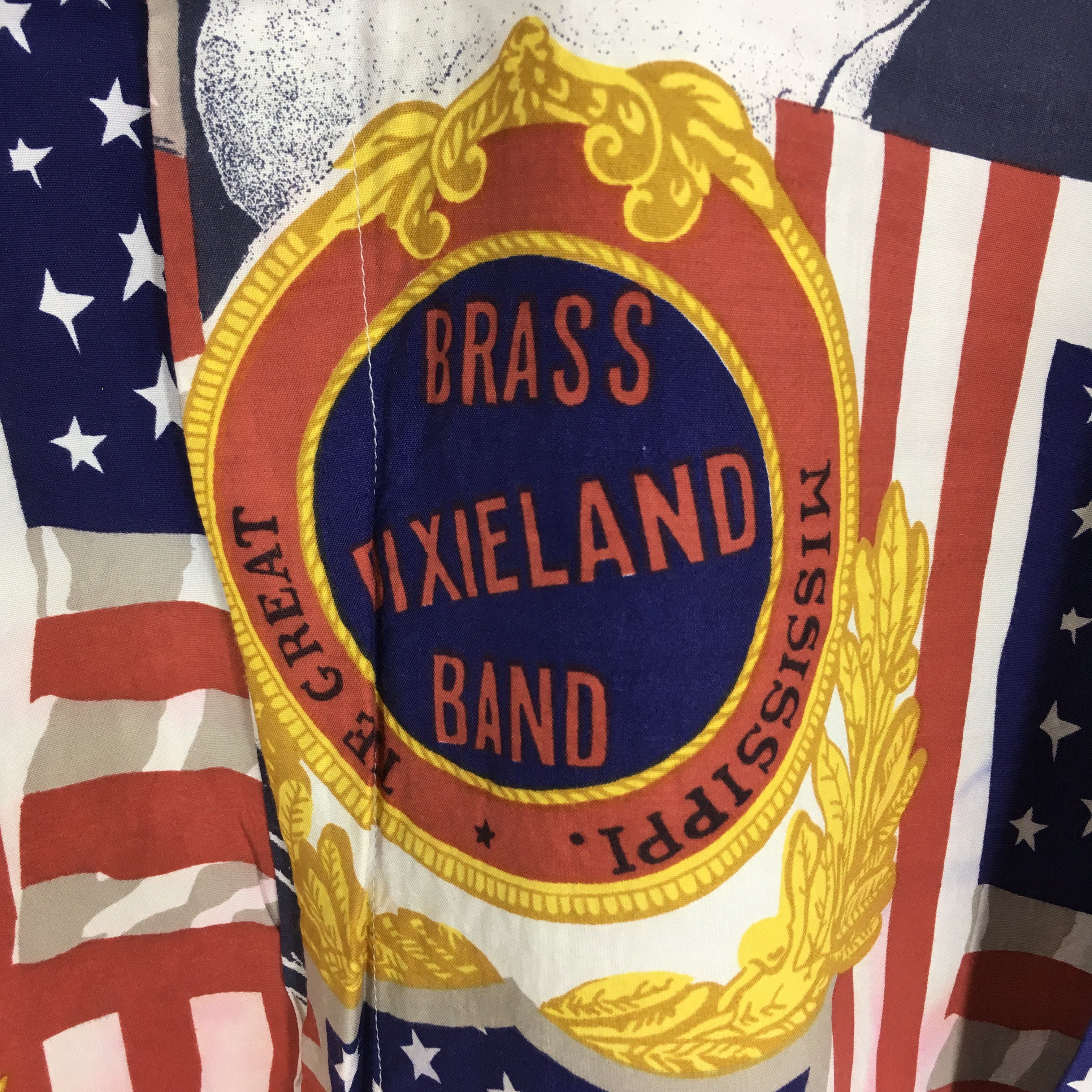 Band Tees Vintage 90s Ambrozzio Brass Dixieland Band Jazz Rayon Shirts Size US L / EU 52-54 / 3 - 6 Thumbnail