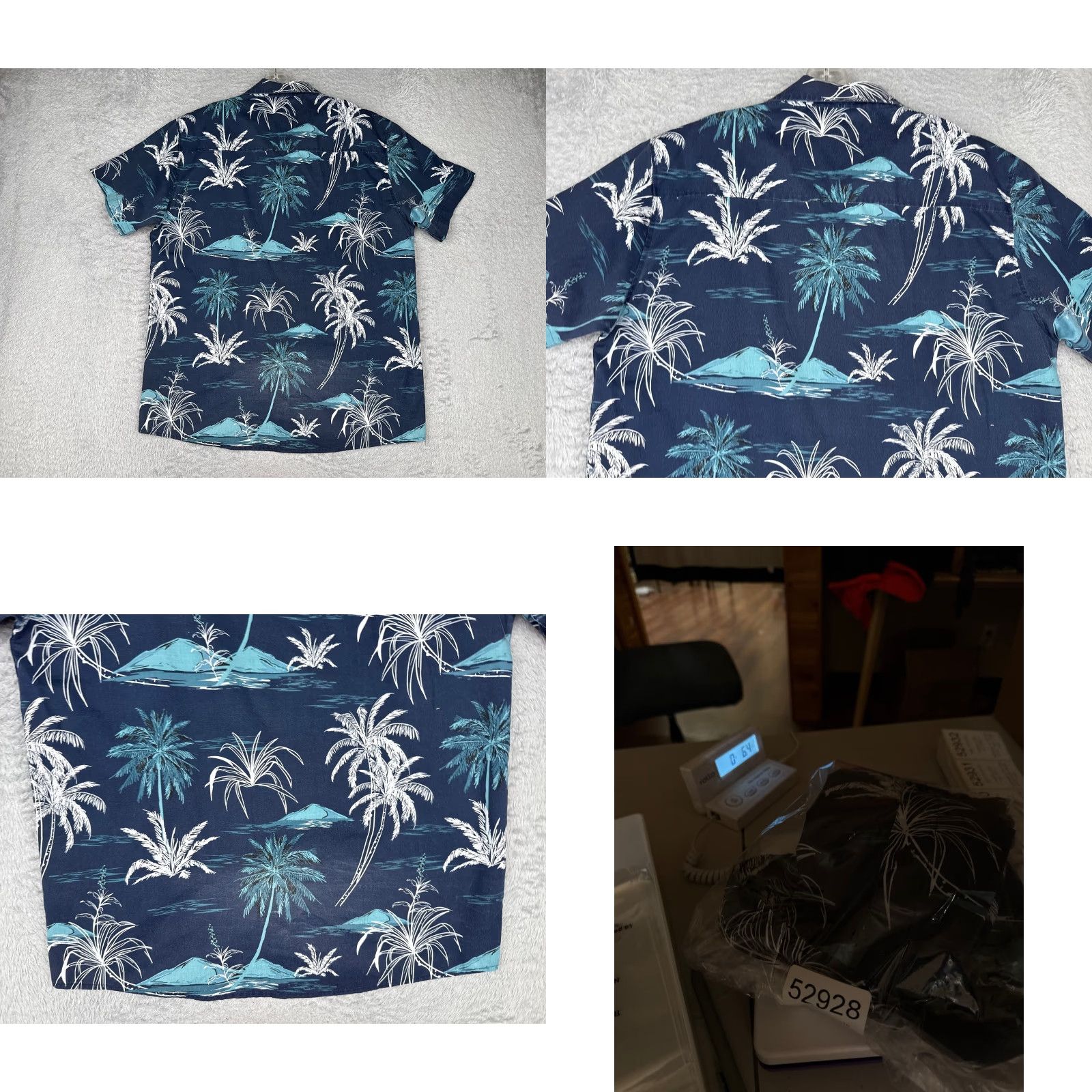 Vintage Original Deluxe Shirt Men XL Blue Floral Hawaiian Button Up Cotton Size US XL / EU 56 / 4 - 9 Thumbnail