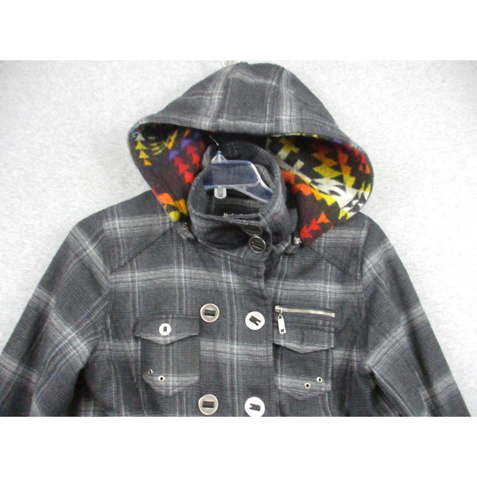 Pendleton Pendleton Gray Wool Parka Jacket Small Women Removable Hood Plaid Wool Women's Parka Jacket 90s Style? Size S / US 4 / IT 40 - 4 Thumbnail