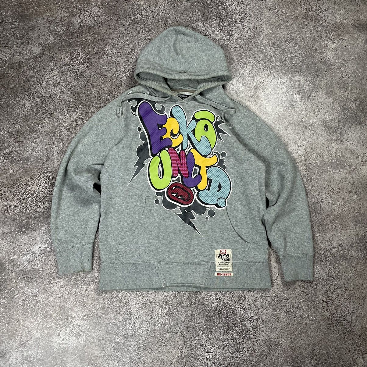 Vintage Vintage Y2K Ecko Graphic Hoodie Skate Streetwear Grey Slim S Size US S / EU 44-46 / 1 - 1 Thumbnail