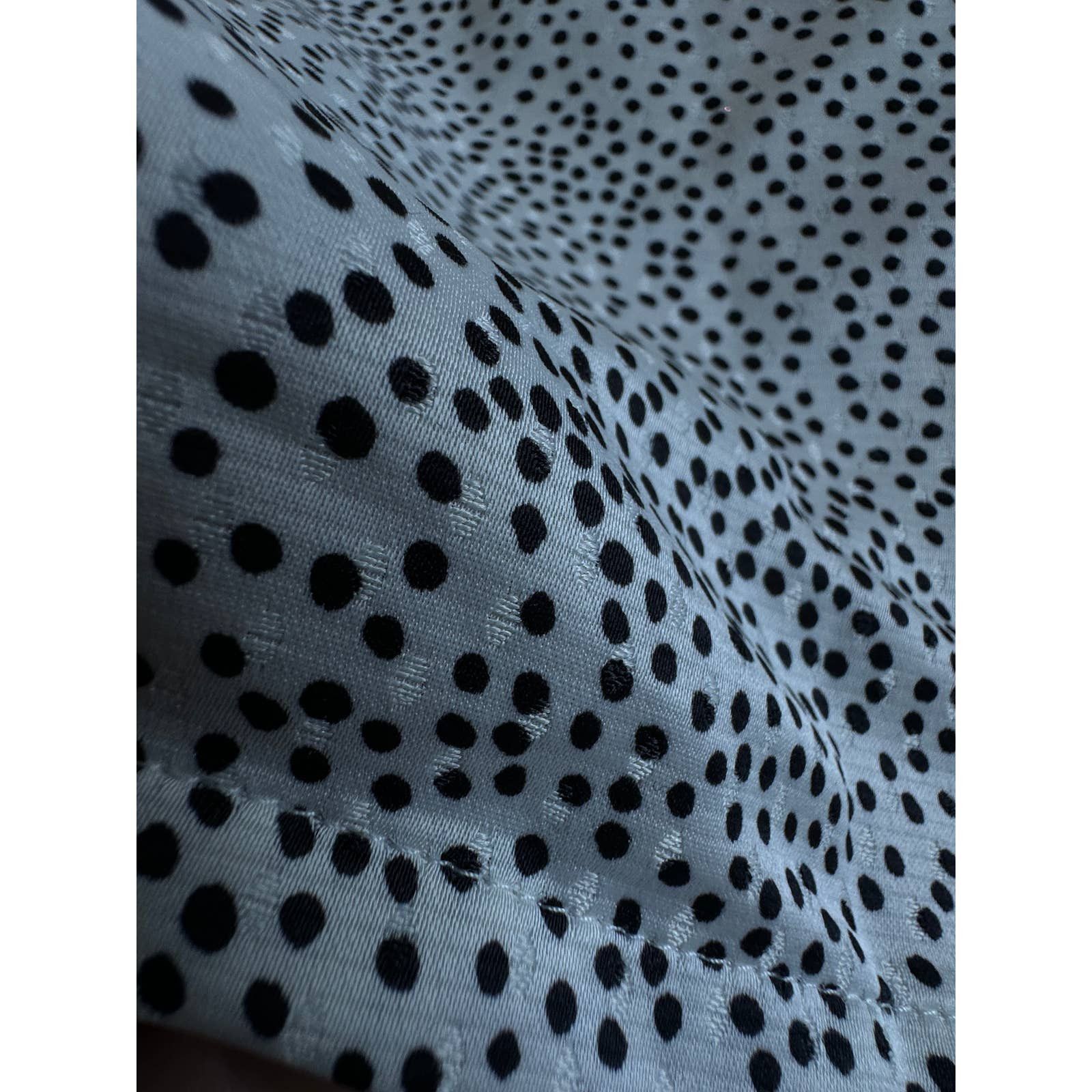 Loft LOFT Black White Polka Dot Long Sleeve Blouse size L p Size L / US 10 / IT 46 - 7 Thumbnail