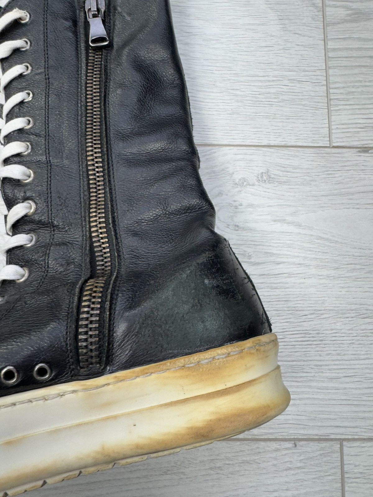 Japanese Brand × Vintage Zip / Rick Owens Style Y2K High Sneakers Size US 7 / EU 40 - 6 Thumbnail