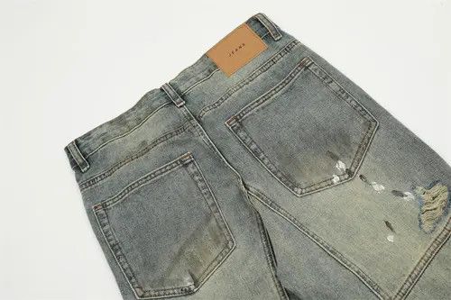 Jean Punk ink-splashed distressed heavy-duty ripped dirty jeans Size US 32 / EU 48 - 4 Thumbnail