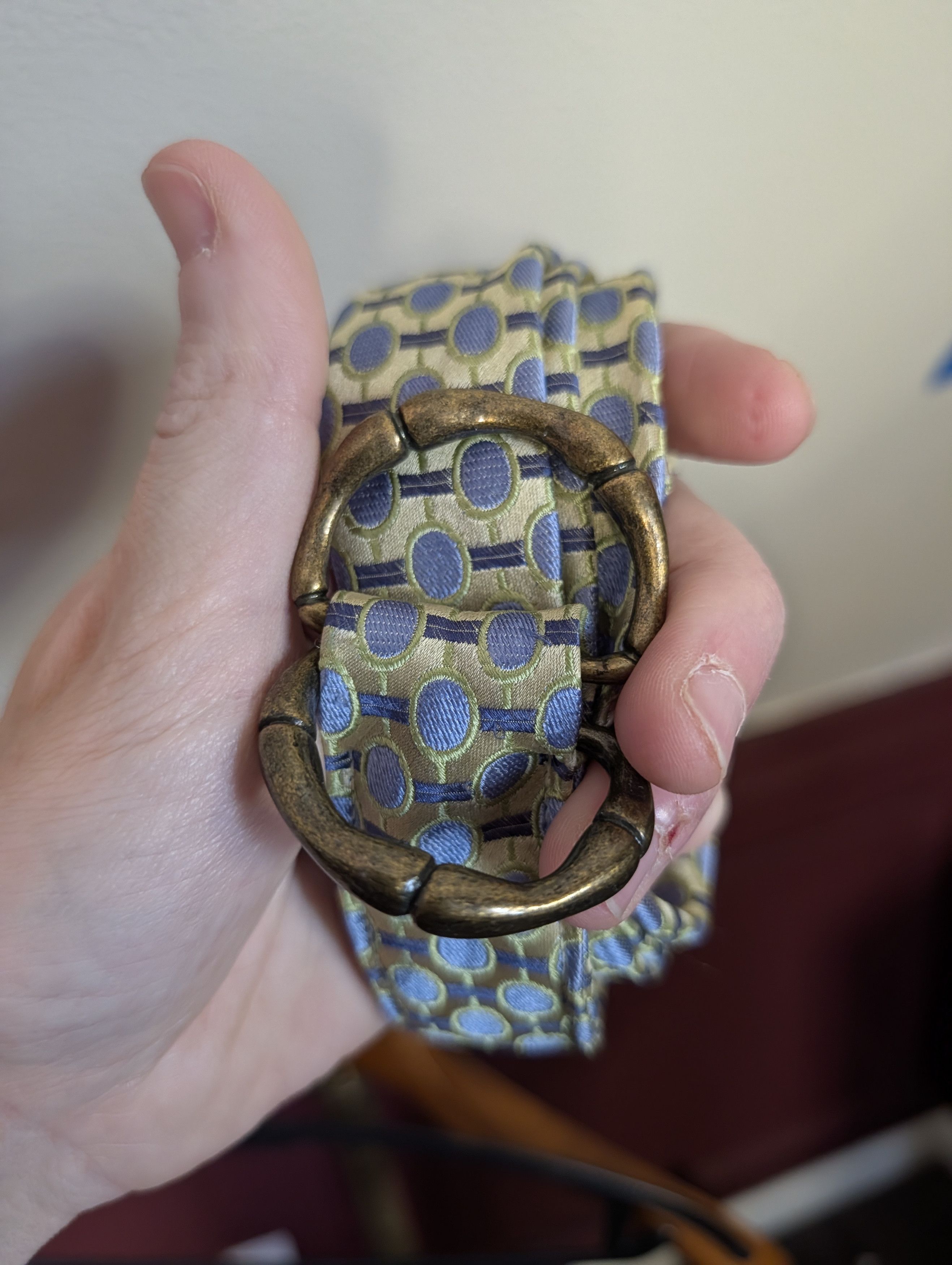 J.Crew Silk necktie belt adjustable w brass boned buckles Size ONE SIZE - 4 Thumbnail