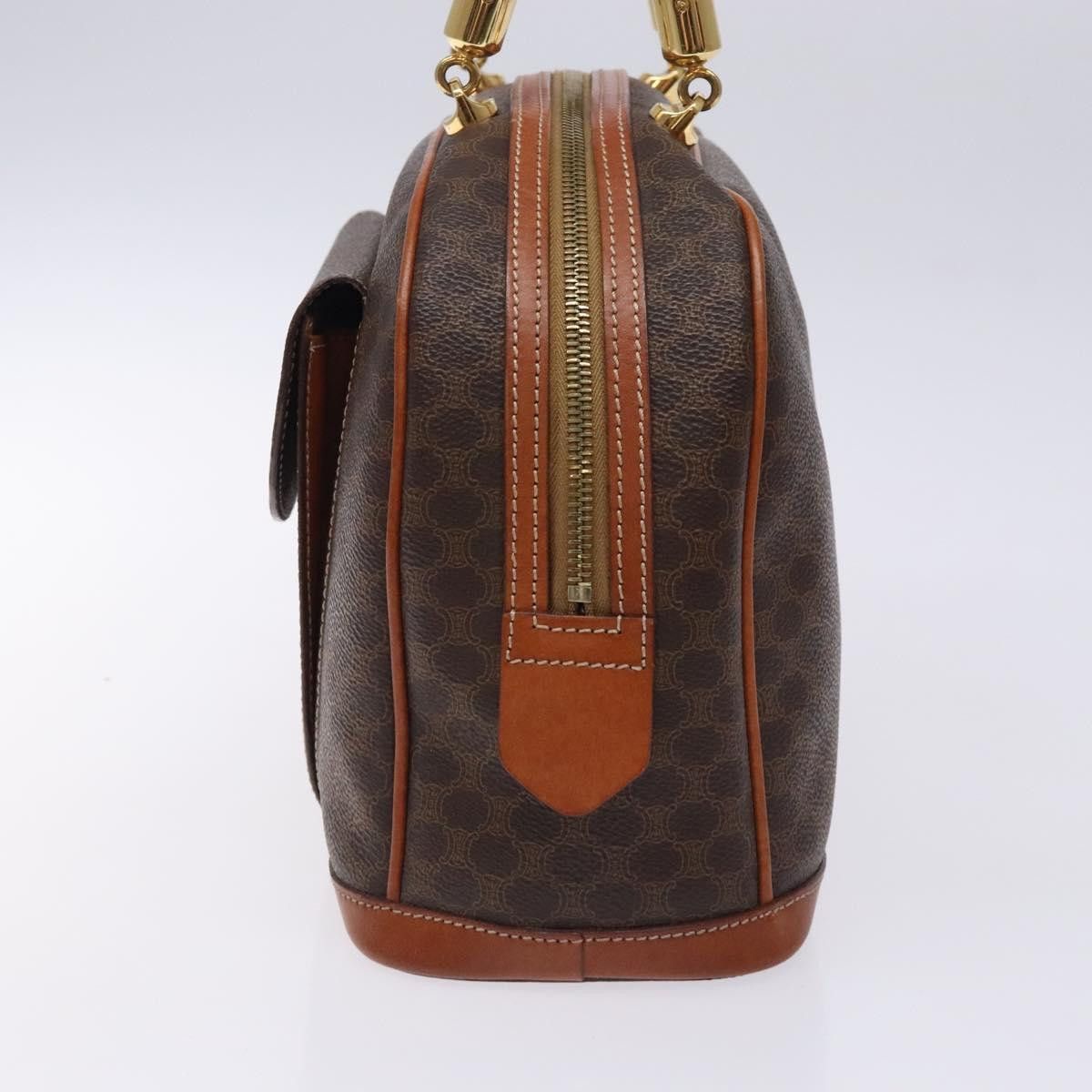Celine CELINE Macadam Canvas Hand Bag Pvc Leather Brown Gold Size ONE SIZE - 5 Thumbnail