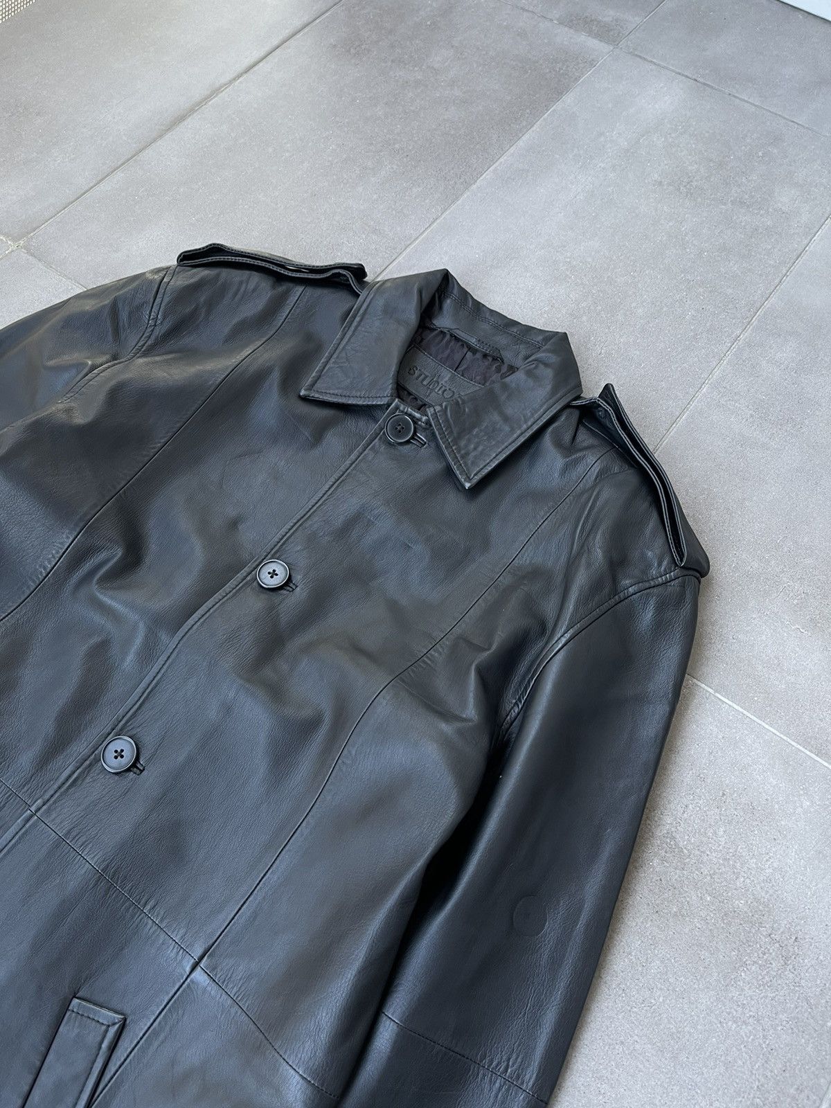 Leather !DS! AW22 Studio ID Long Paneled Leather Black Coat Size US M / EU 48-50 / 2 - 14 Thumbnail