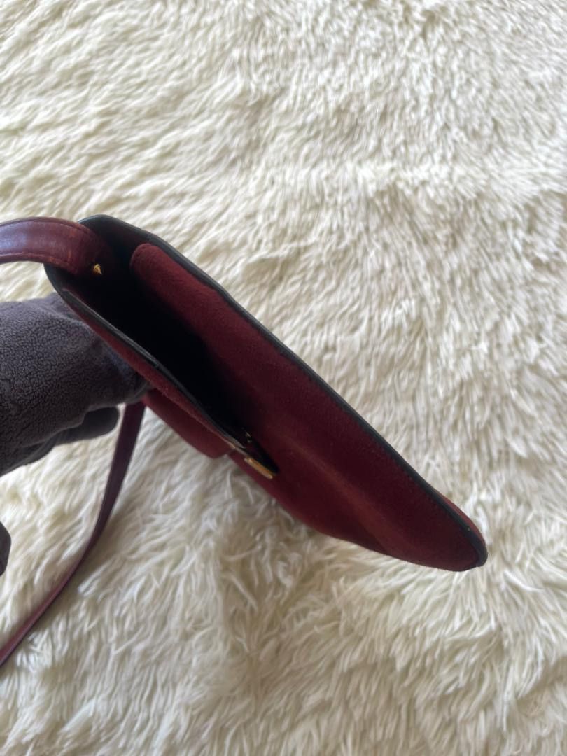 Christian Dior Monsieur Christian Dior Suede Leather Burgundy Shoulder Bag Size ONE SIZE - 15 Thumbnail