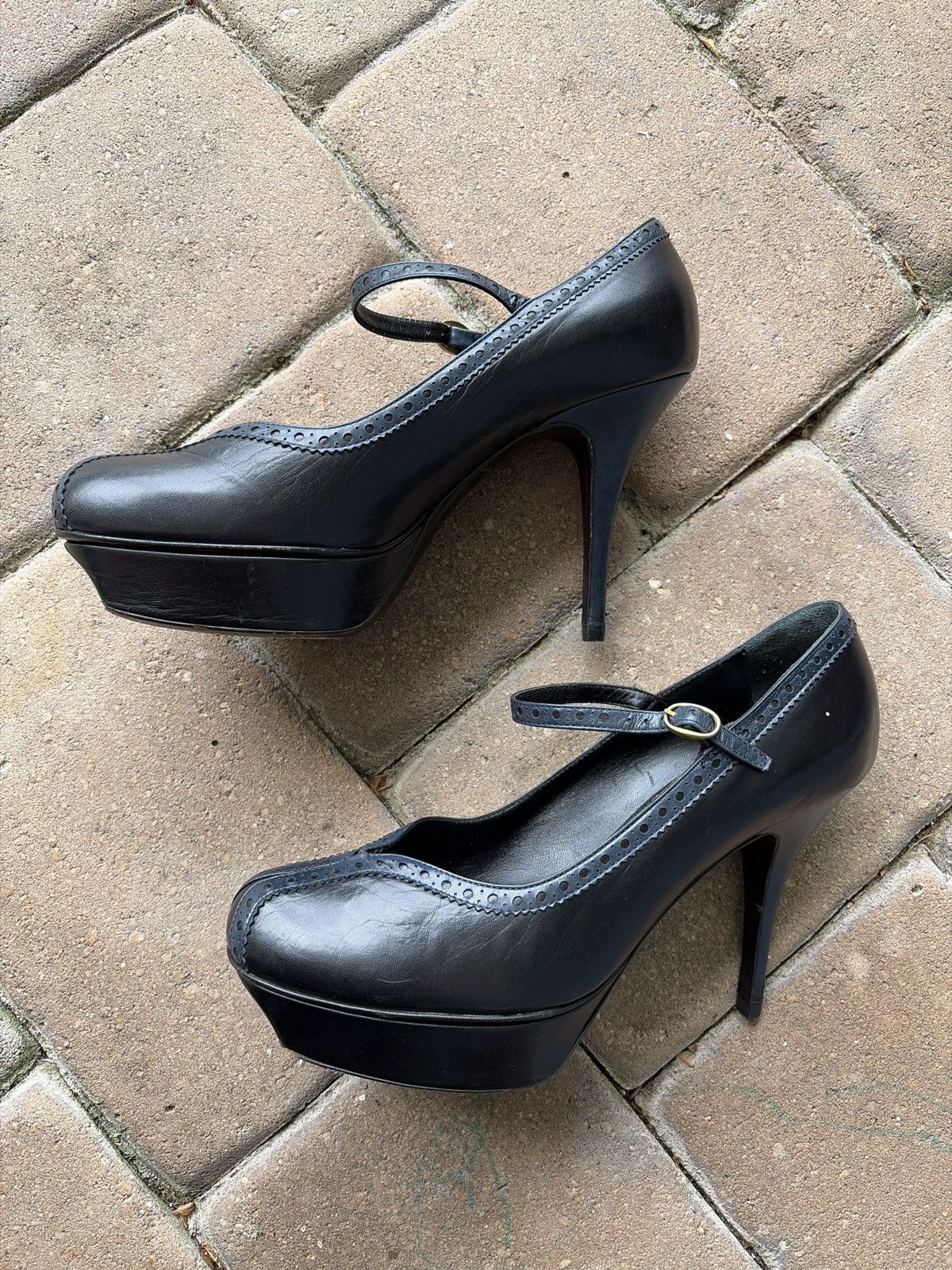 Yves Saint Laurent 2000s YSL Mary Jane Stiletto Pumps Size US 8.5 / IT 38.5 - 8 Thumbnail