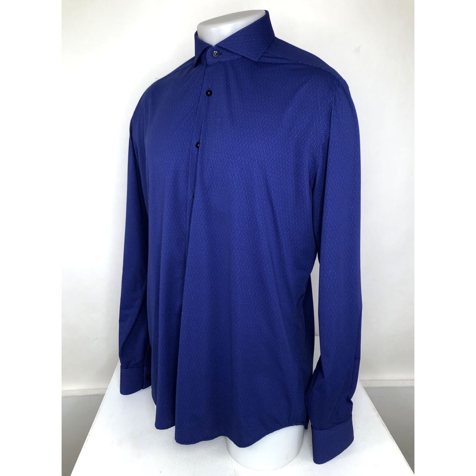 Vintage Greyson - Geometric Pattern Mens L Shirt - Button-Up Long Sleeve Purple / Black EXCELLENT Size US L / EU 52-54 / 3 - 2 Thumbnail