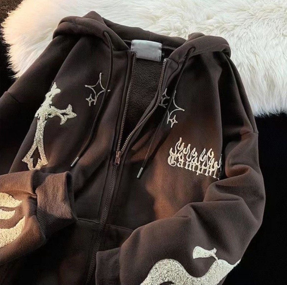 Cool Shirtz × Japanese Brand Gothic Embroidered Cardigan Hoodies Size US M / EU 48-50 / 2 - 4 Thumbnail