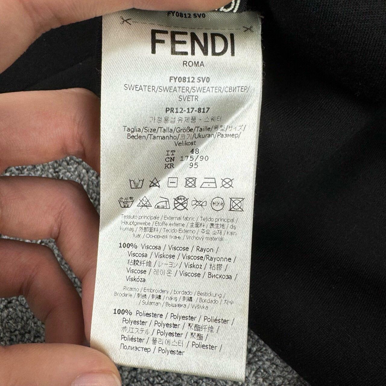 Fendi Fendi black logo print sweatshirt 48 Size XL / US 12-14 / IT 48-50 - 4 Thumbnail