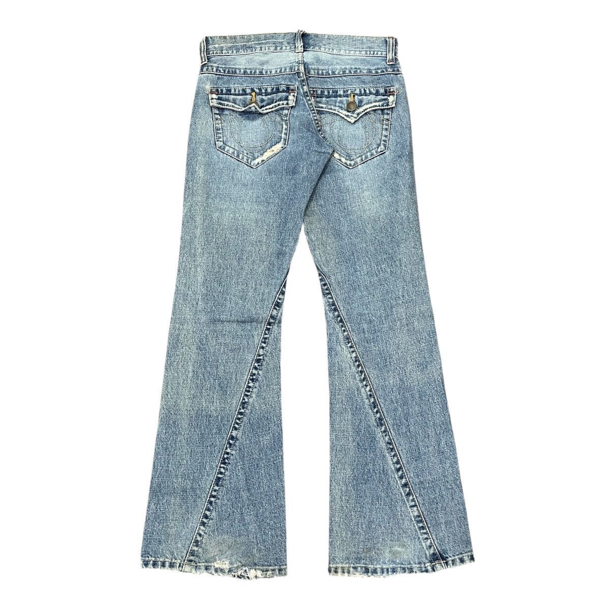 Japanese Brand Unknow - Flared Non-Alignmend Faded Denim ifsix Lgb Style Size US 29 - 3 Thumbnail