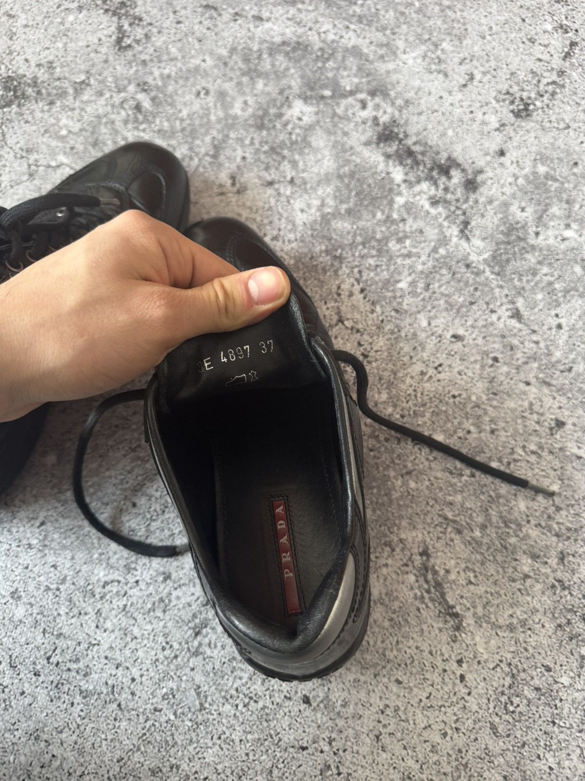 Prada Prada Sneakers Italy Black Leather American Shoes Luxury Size US 6 / IT 36 - 10 Thumbnail