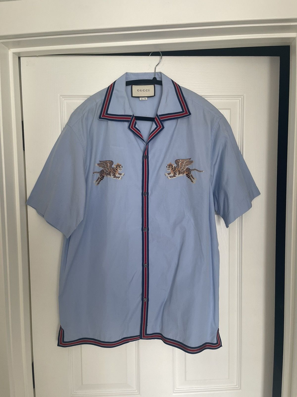 Gucci Gucci Tiger Fil Coupe Button Up Bowling Shirt Size US M / EU 48-50 / 2 - 1 Thumbnail