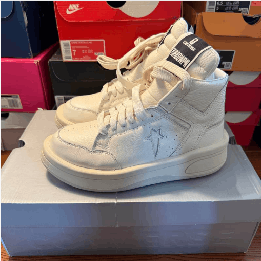 Rick Owens mid-top basketball shoes