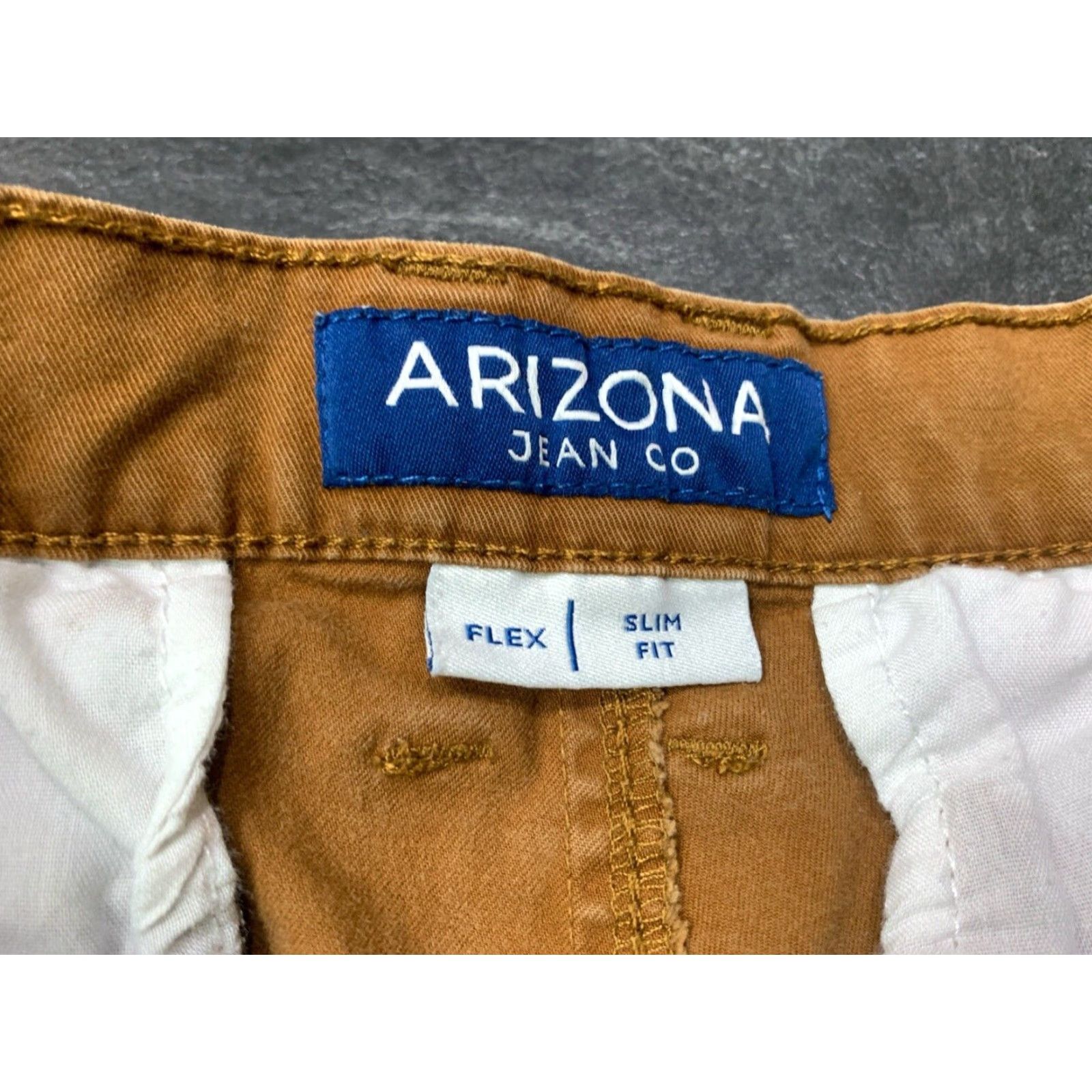 Vintage VINTAGE AriZona Brown Chino Pants Slim 29x32 Men’s 98% Cotton 2% Spandex Flat Front Belt Loops Slim Fit Casual Business Professional Size US 29 - 4 Thumbnail