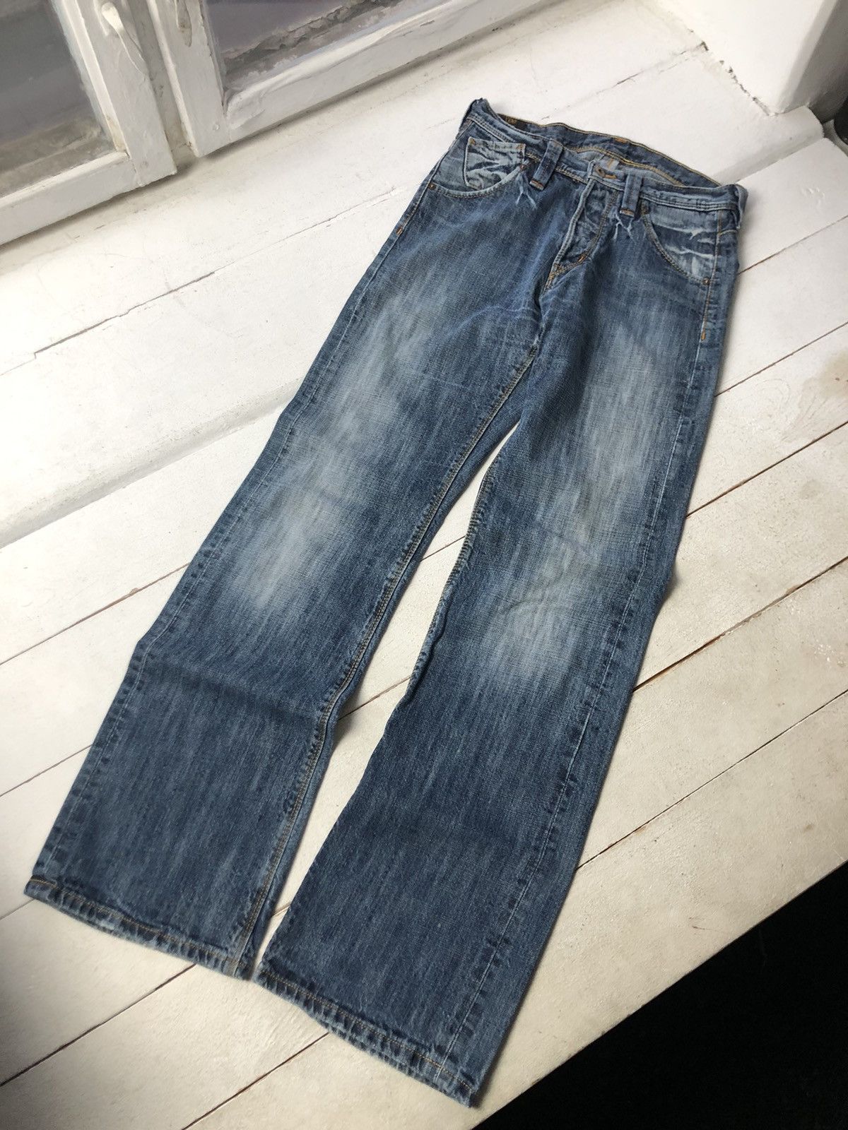 Lee 🔥Rare Opium Baggy VNTG 00s Y2K Bootcut Grange Denim Jeans Size US 29 - 1 Thumbnail