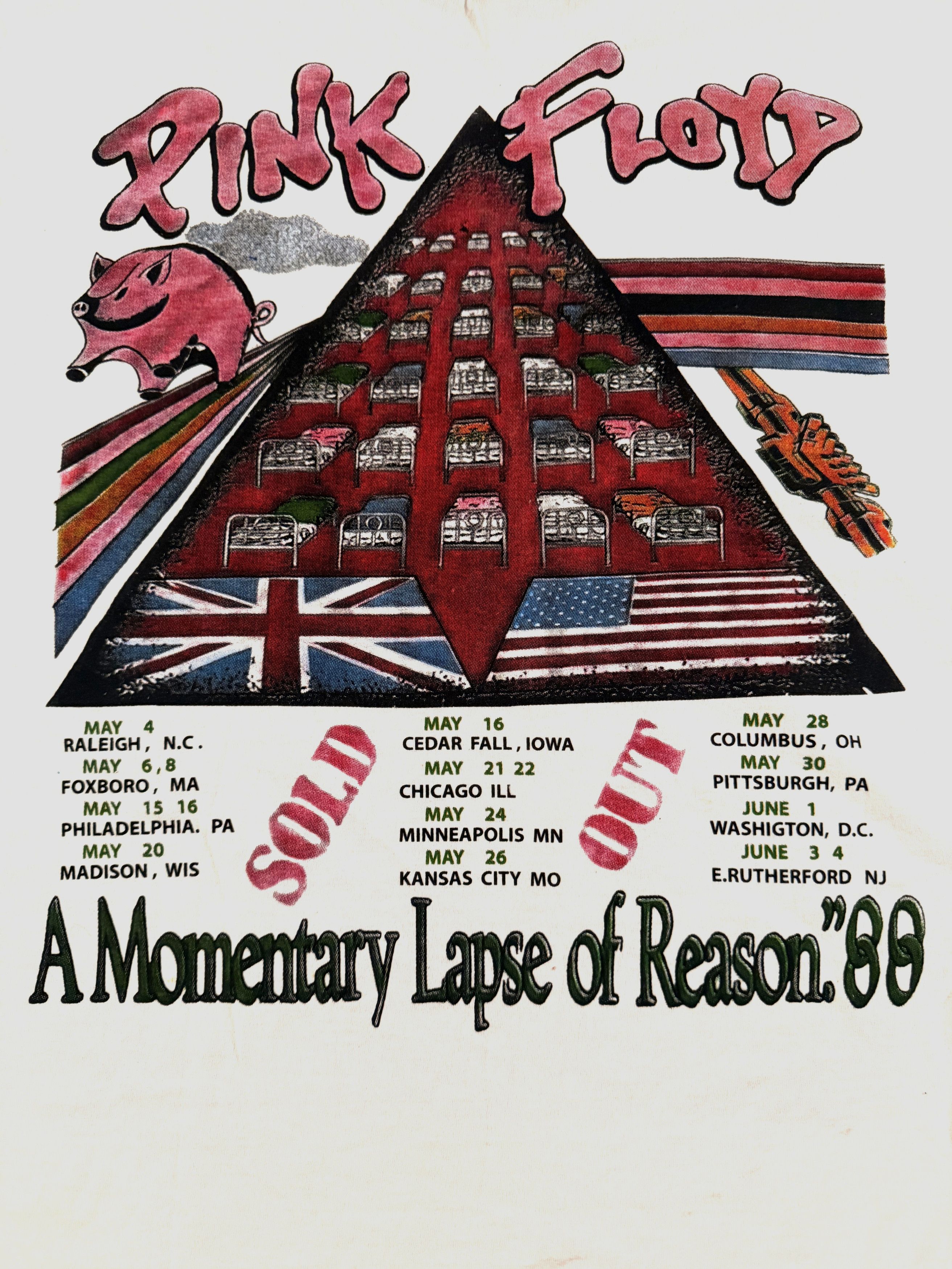 Vintage Pink Floyd Momentary Lapse Of Reason XL 1988 Vintage Shirt Size US XL / EU 56 / 4 - 4 Thumbnail