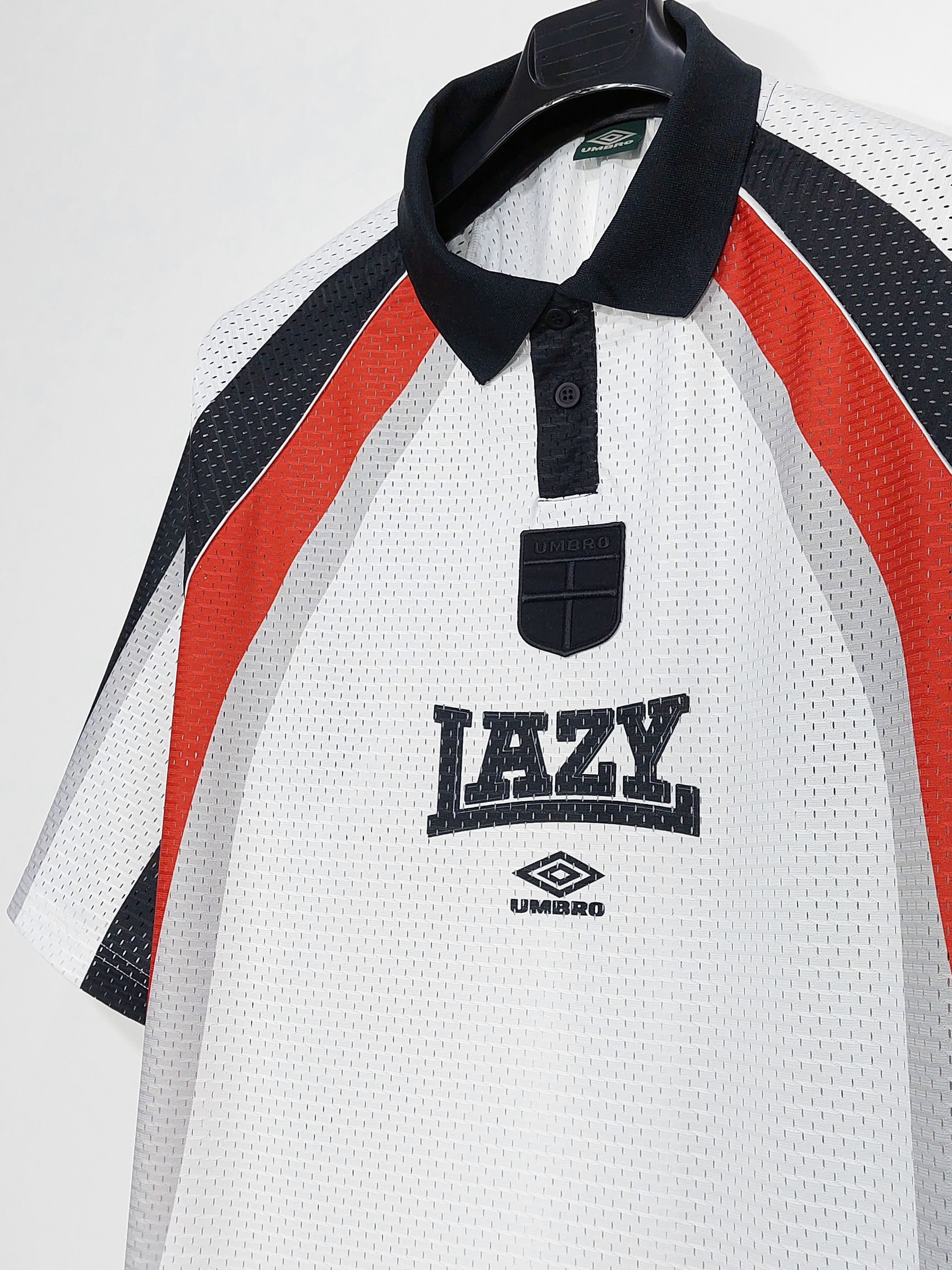 Umbro 'lazy' mesh polyester SS polo shirt - white L Size US L / EU 52-54 / 3 - 6 Thumbnail