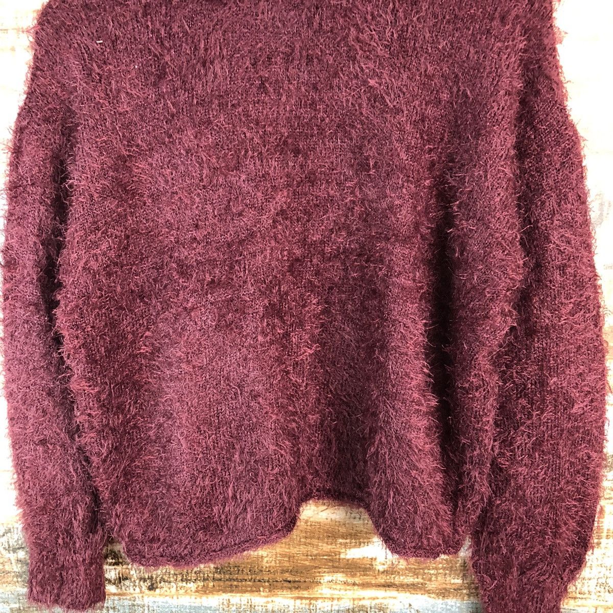 Homespun Knitwear × Japanese Brand DLL Hypen World Gallery Maroon Mohair Knitwear #C427 Size S / US 4 / IT 40 - 6 Thumbnail