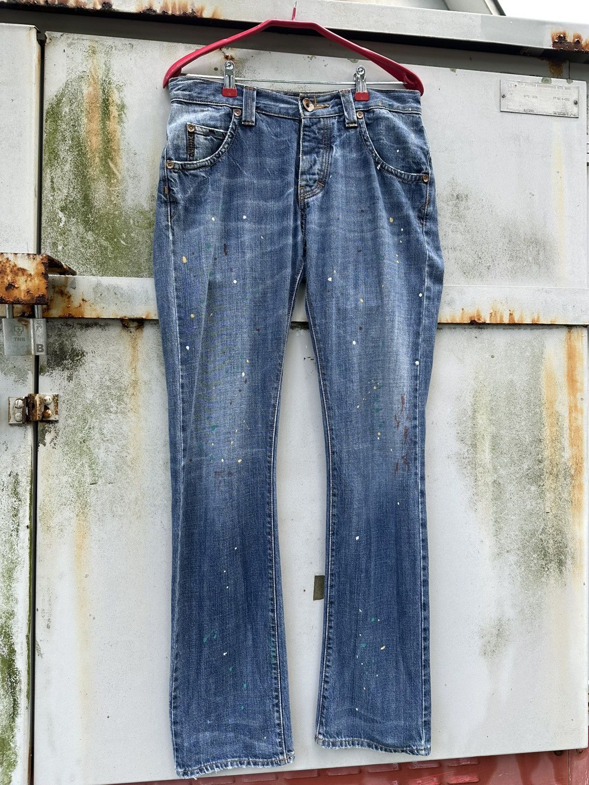 Armani 👹Vintage Armani Jeans Paint Splatter Flare Jeans Size US 30 / EU 46 - 3 Thumbnail