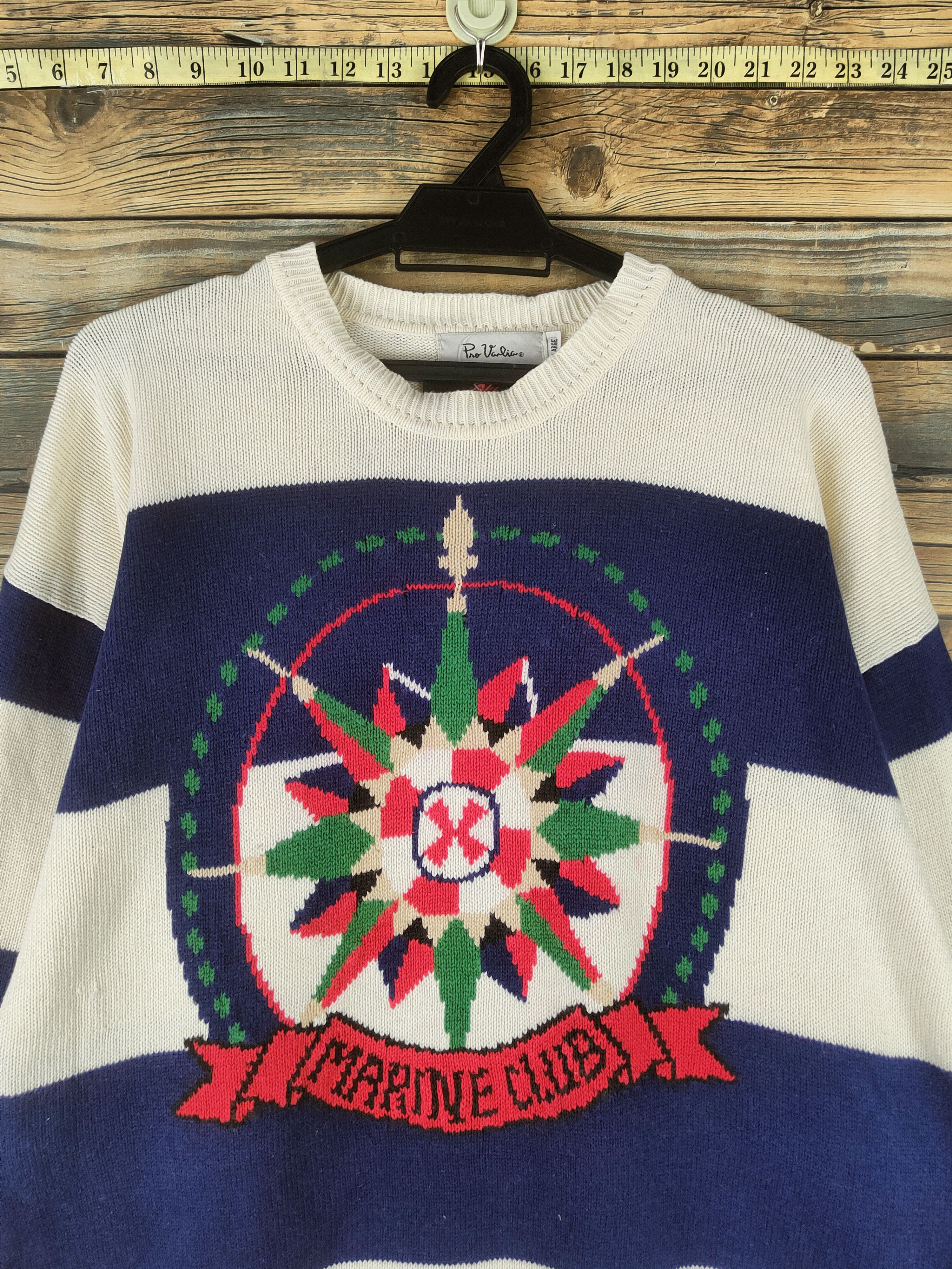 Japanese Brand DL Pno Vanlia Ivory Navy Knitwear Sweatshirts #46-127 Size US L / EU 52-54 / 3 - 2 Thumbnail