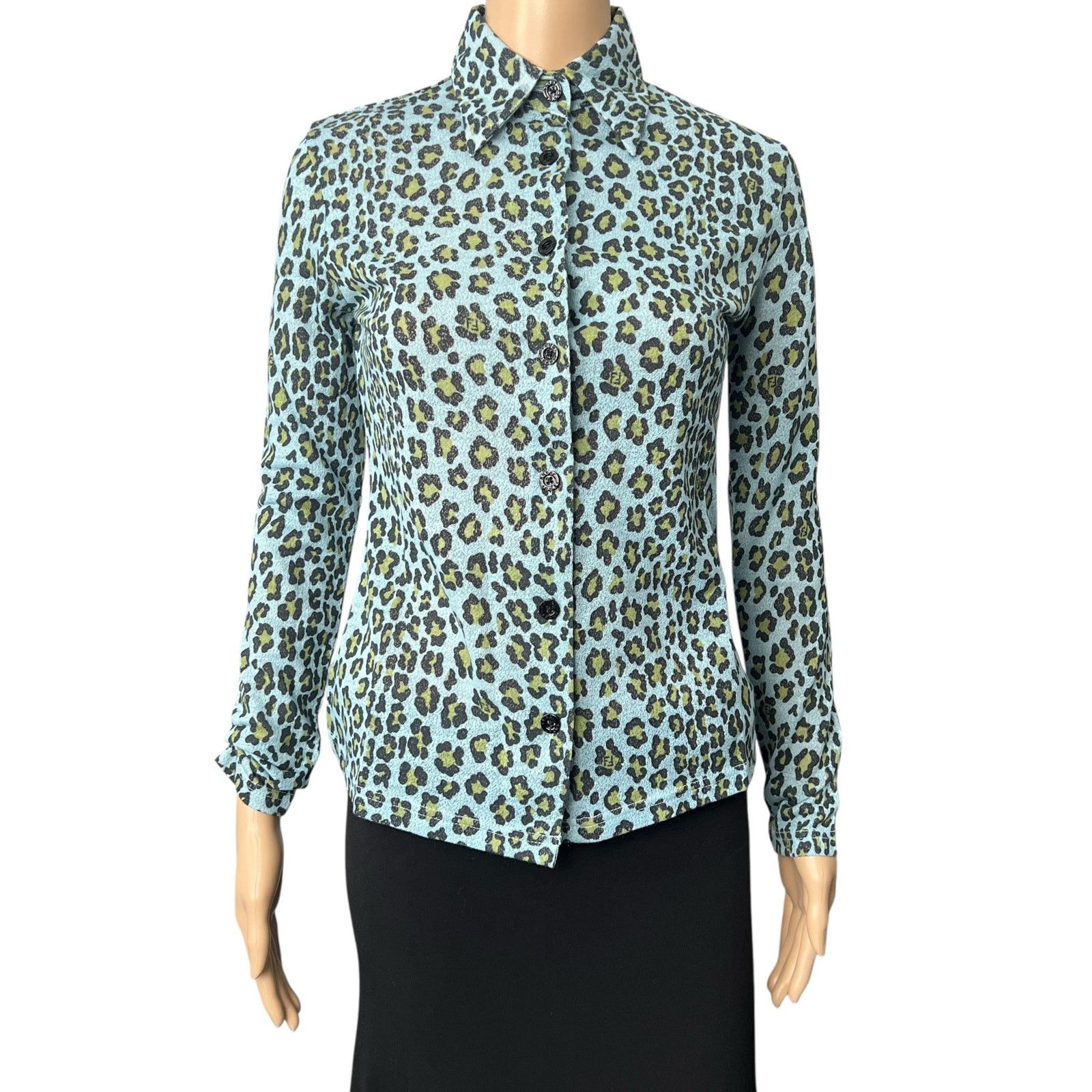 Fendi Fendi Vintage Leopard Print Button Down Blouse Size S / US 4 / IT 40 - 3 Thumbnail