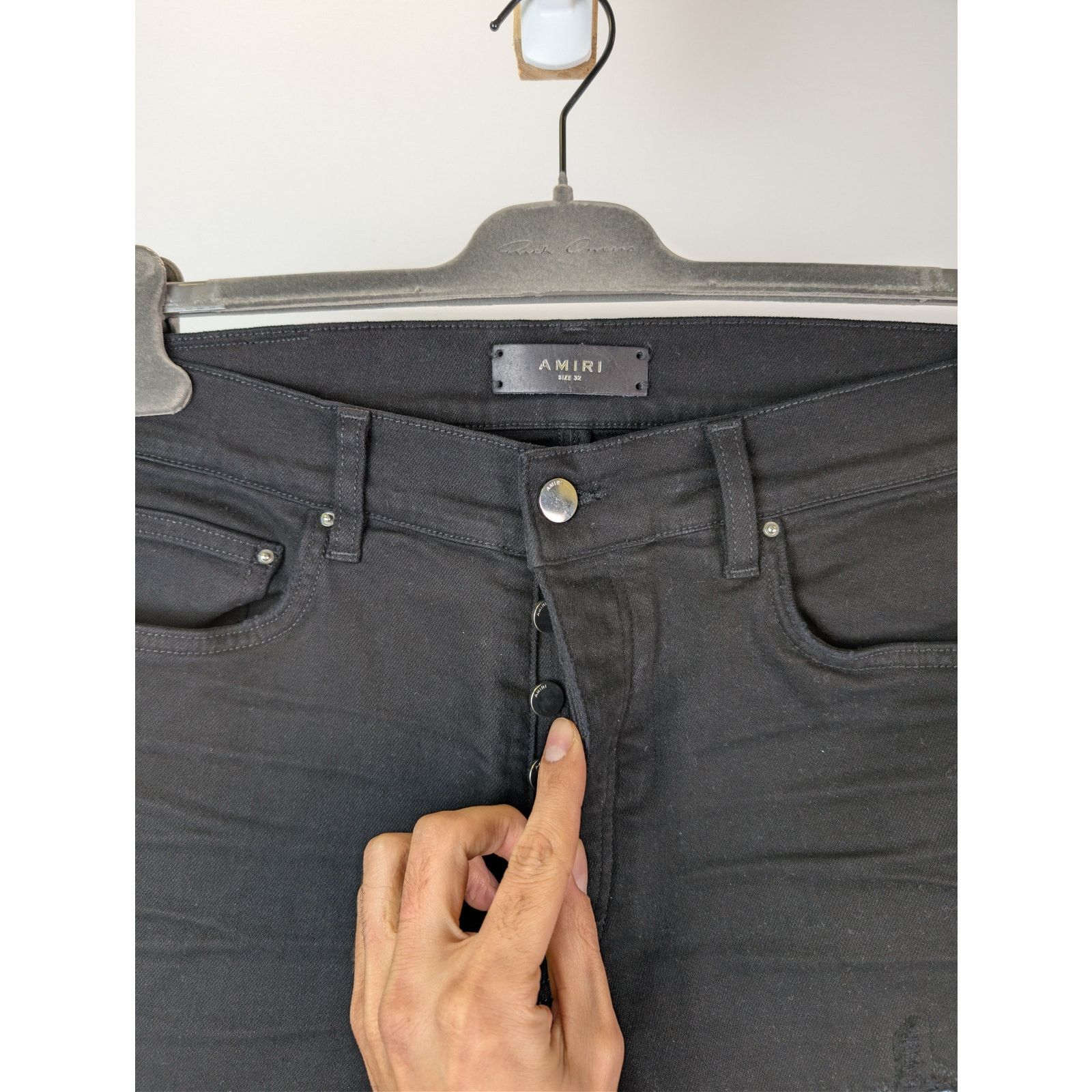 Amiri o1rshd1 Boucle MX1 Denim Jeans in Black Overdyed Size US 32 / EU 48 - 7 Thumbnail