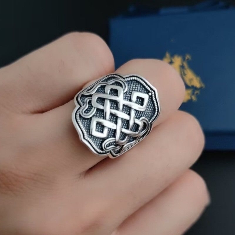 Vintage Resizable 925 Sterling Silver Knot Open Ring Size ONE SIZE - 4 Thumbnail