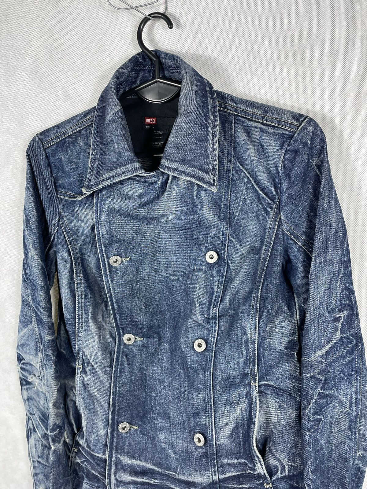 Diesel × If Six Was Nine × Le Grande Bleu (L.G.B.) Y2K Diesel Distressed Denim Jacket Coat Zip Up 00s 2000s Size M / US 6-8 / IT 42-44 - 6 Thumbnail