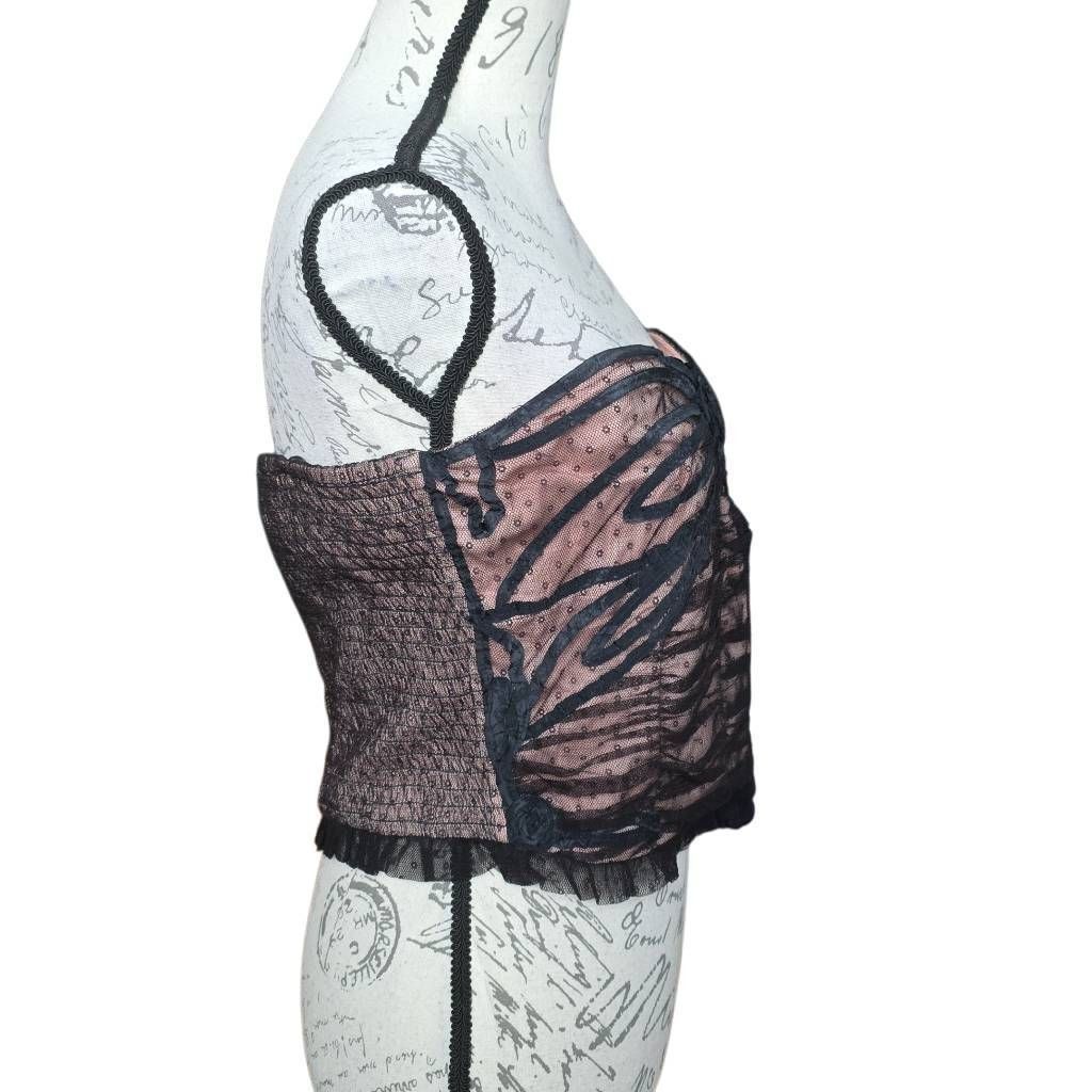 Free People Free People Women's Size XL Black Noir Lace Corset Crop Top Size XL / US 12-14 / IT 48-50 - 2 Thumbnail