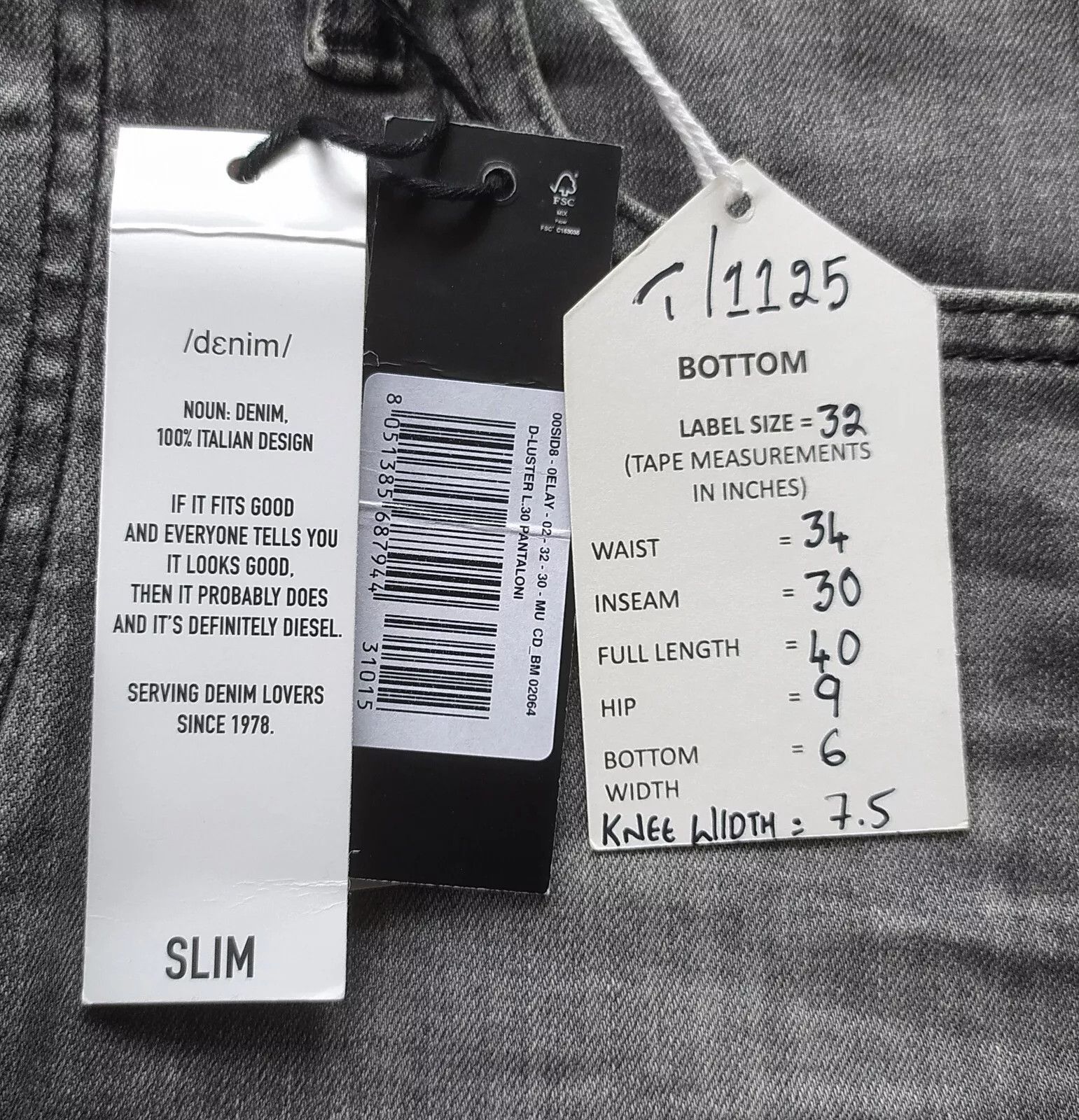 Diesel Diesel D-LUSTER L.30 0BJAX MENS JEANS T 1125 Size US 32 / EU 48 - 4 Thumbnail