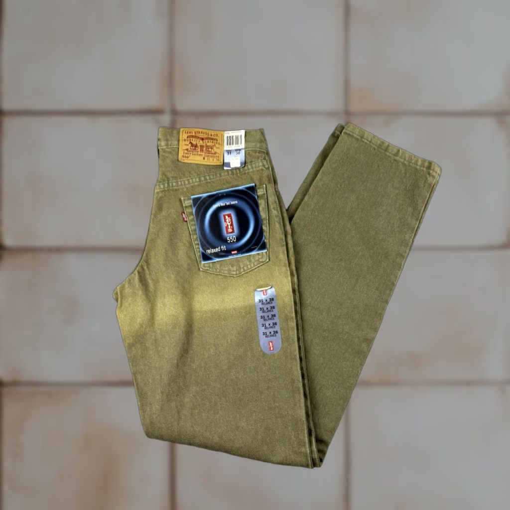 Levi's VINTAGE Levi’s 550 Jeans Men 31x36 Green Relaxed Fit 90s Size US 31 - 1 Thumbnail
