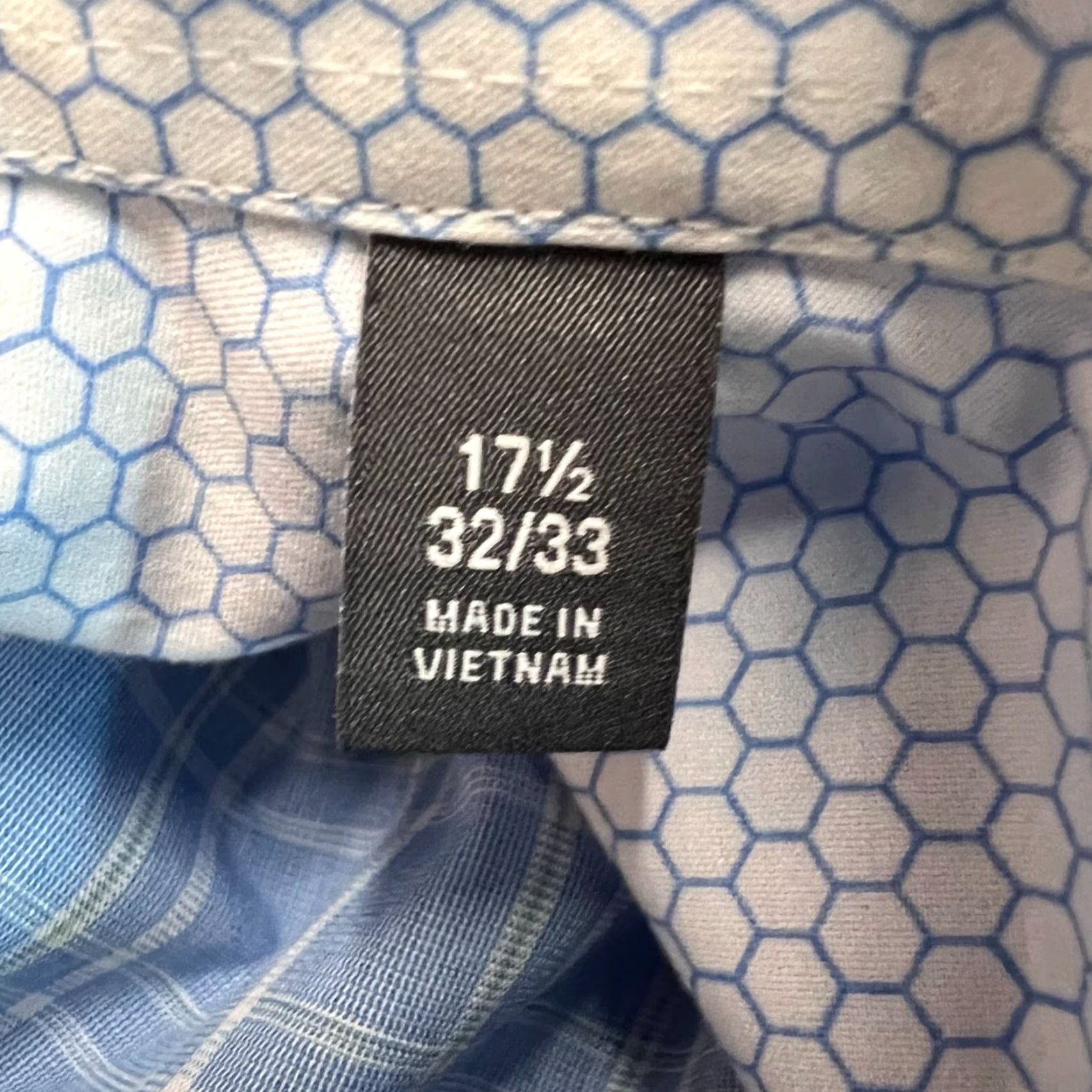 Van Heusen Van Heusen Long Sleeve Shirt Mens Size 17 1/2 X 33 Blue Checked Air Regular Fit Size US XXL / EU 58 / 5 - 6 Thumbnail