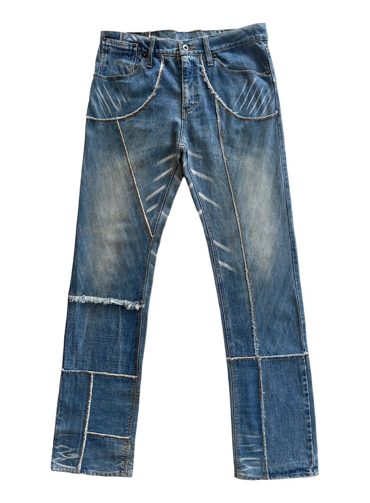 Japanese Brand Vintage Mcdivision Patchwork Distressed Denim Size US 30 / EU 46 - 1 Thumbnail