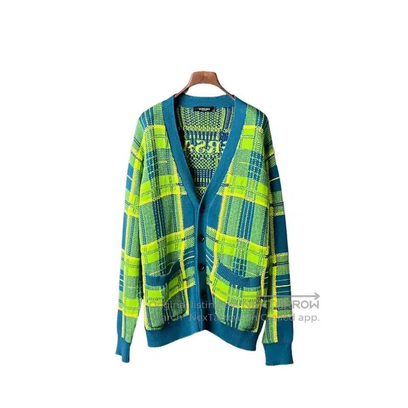 Versace Versace Green Cotton Men's Long Sleeve Cardigan . Size US L / EU 52-54 / 3 - 1 Thumbnail
