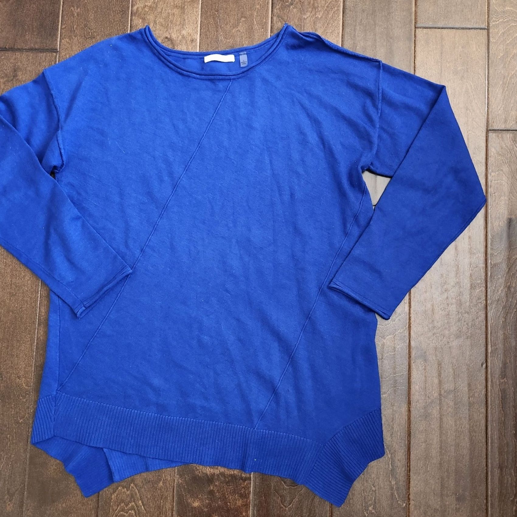 Vintage 89th + Madison Blue Knit Long Sleeve Pullover Sweatshirt Women's Large Crew Neck Bohemian Outdoor Casual Travel Sweater Size L / US 10 / IT 46 - 4 Thumbnail